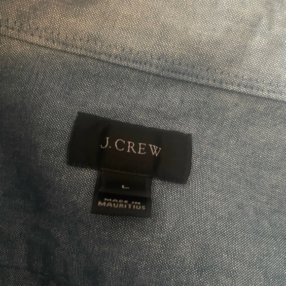 J crew mens longs sleeve blue button down size large - Picture 2 of 6